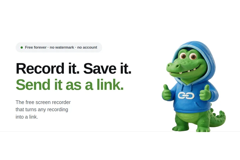 CrocSnap free screen recorder website screenshot