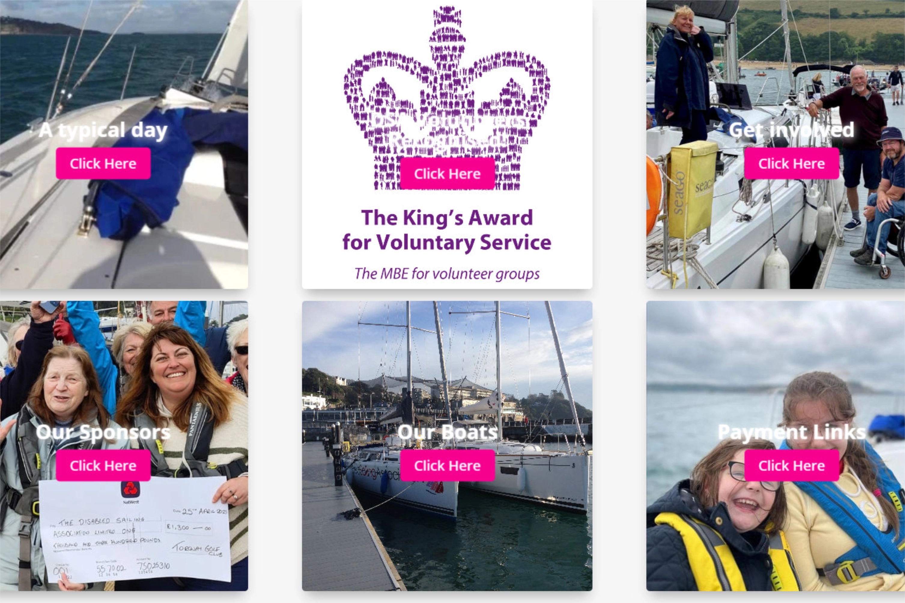 Disabled Sailing Association website screenshot