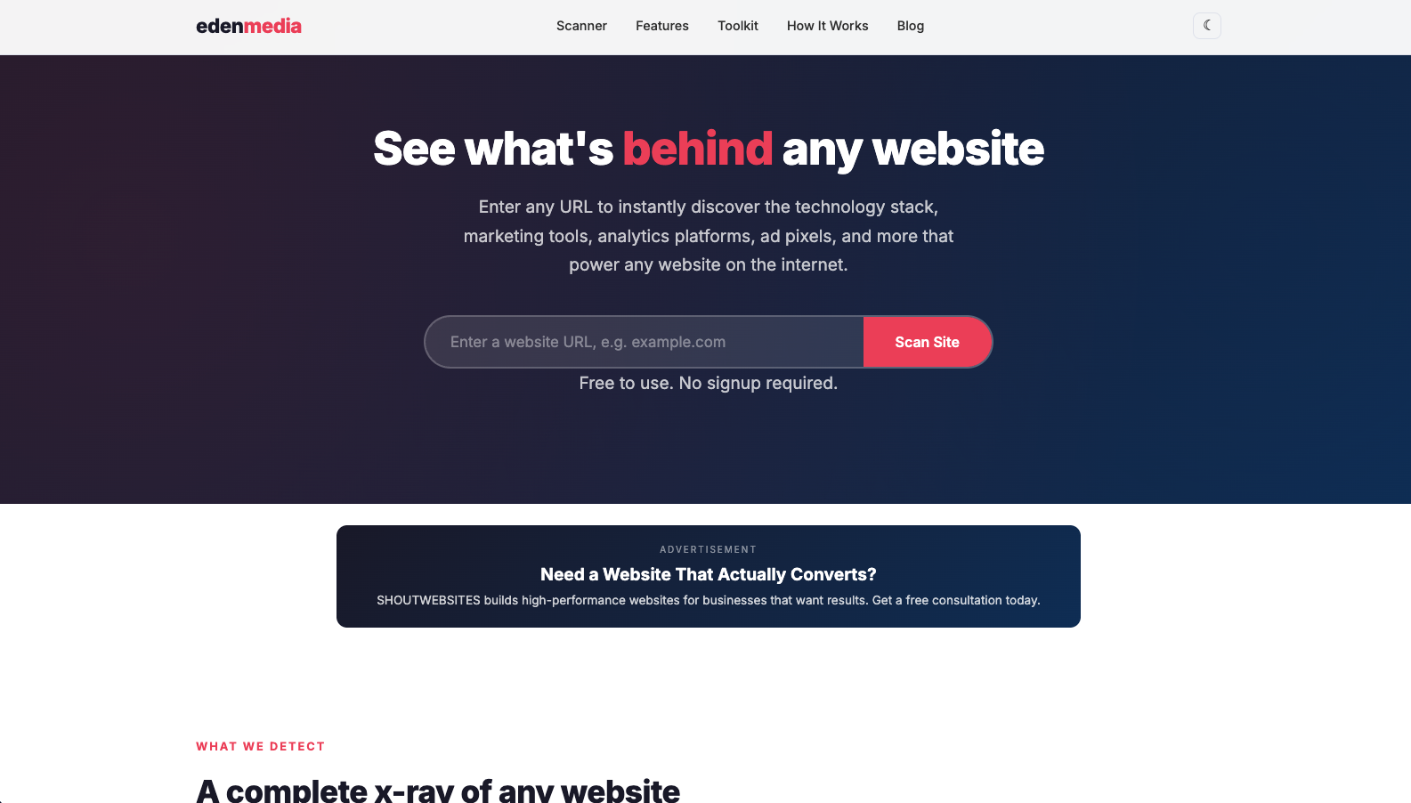 Screenshot of edenmedia.com
