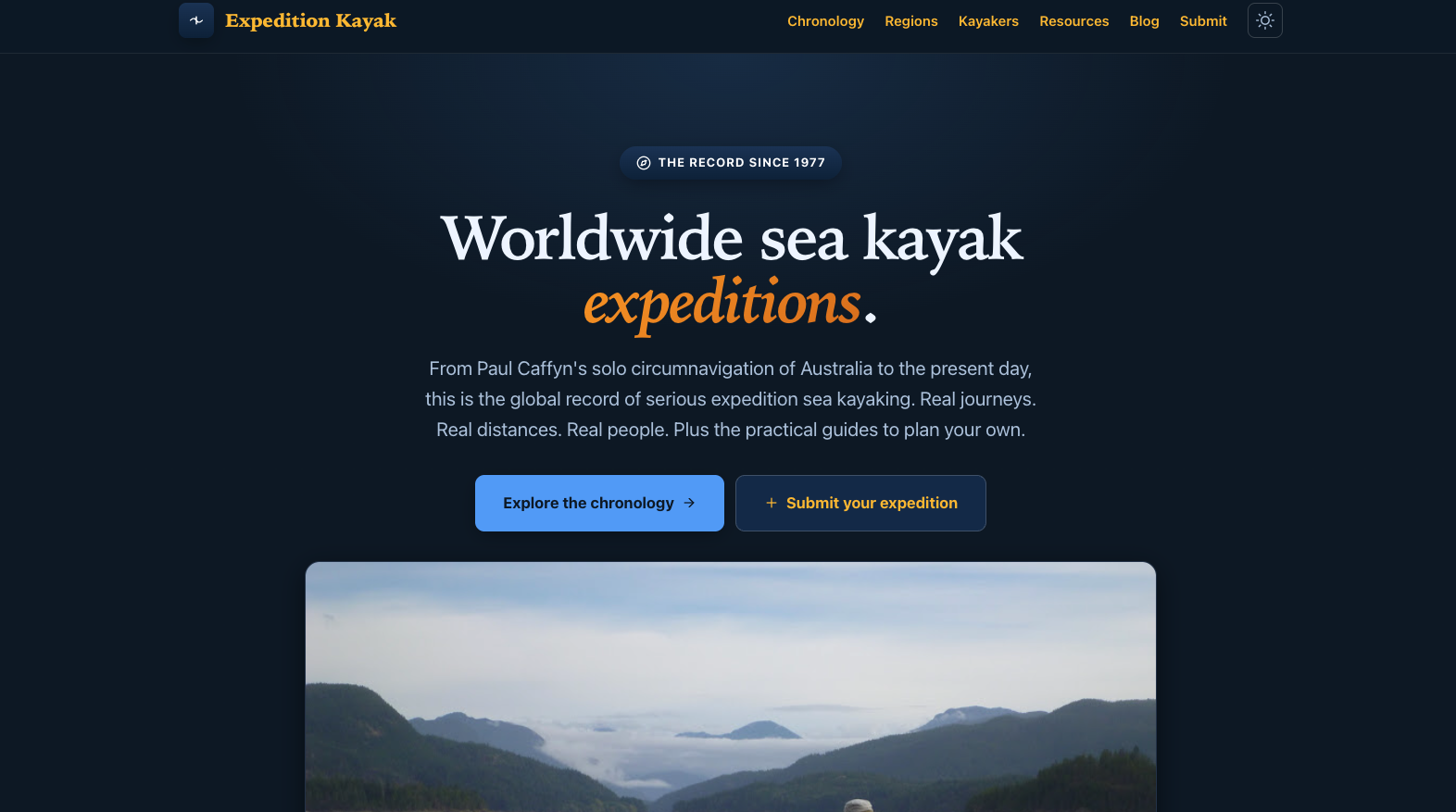 Screenshot of expeditionkayak.com