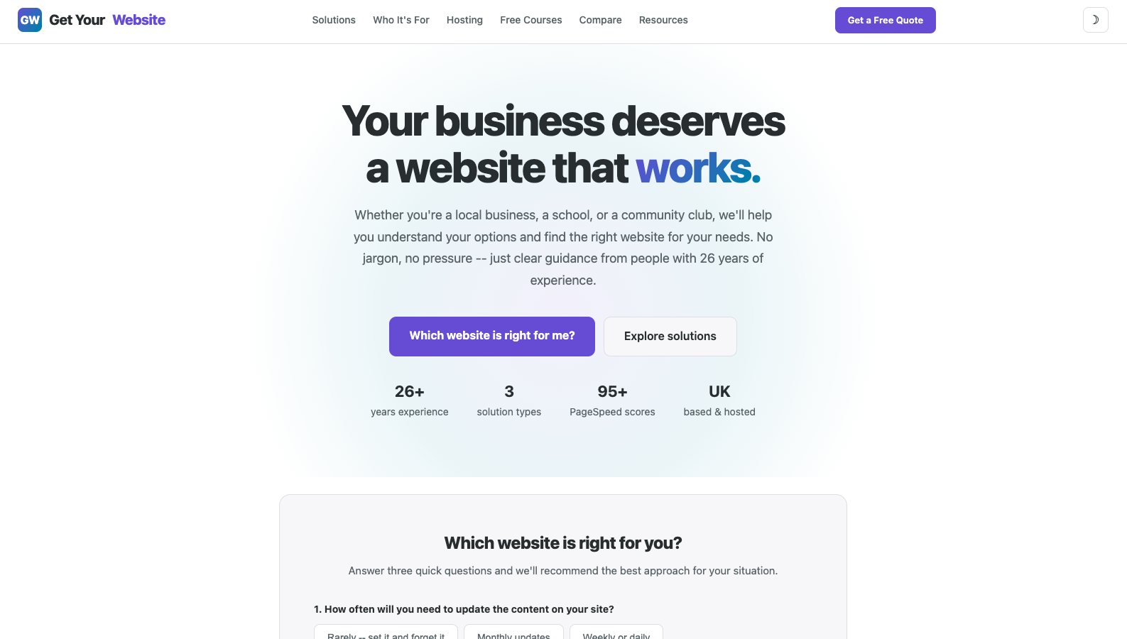 Screenshot of getyourwebsite.co.uk