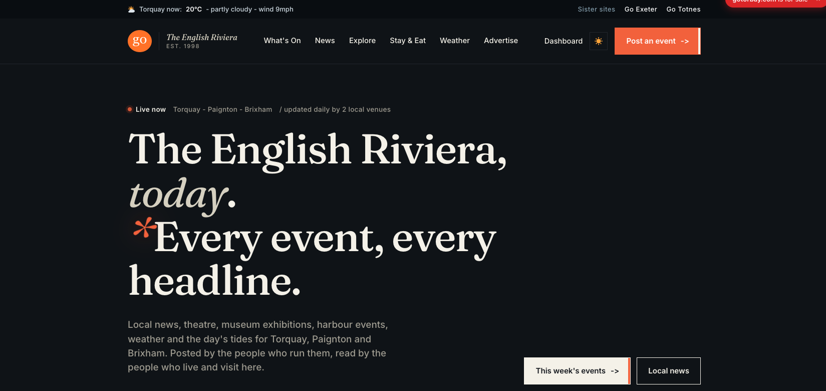 Screenshot of gotorbay.com