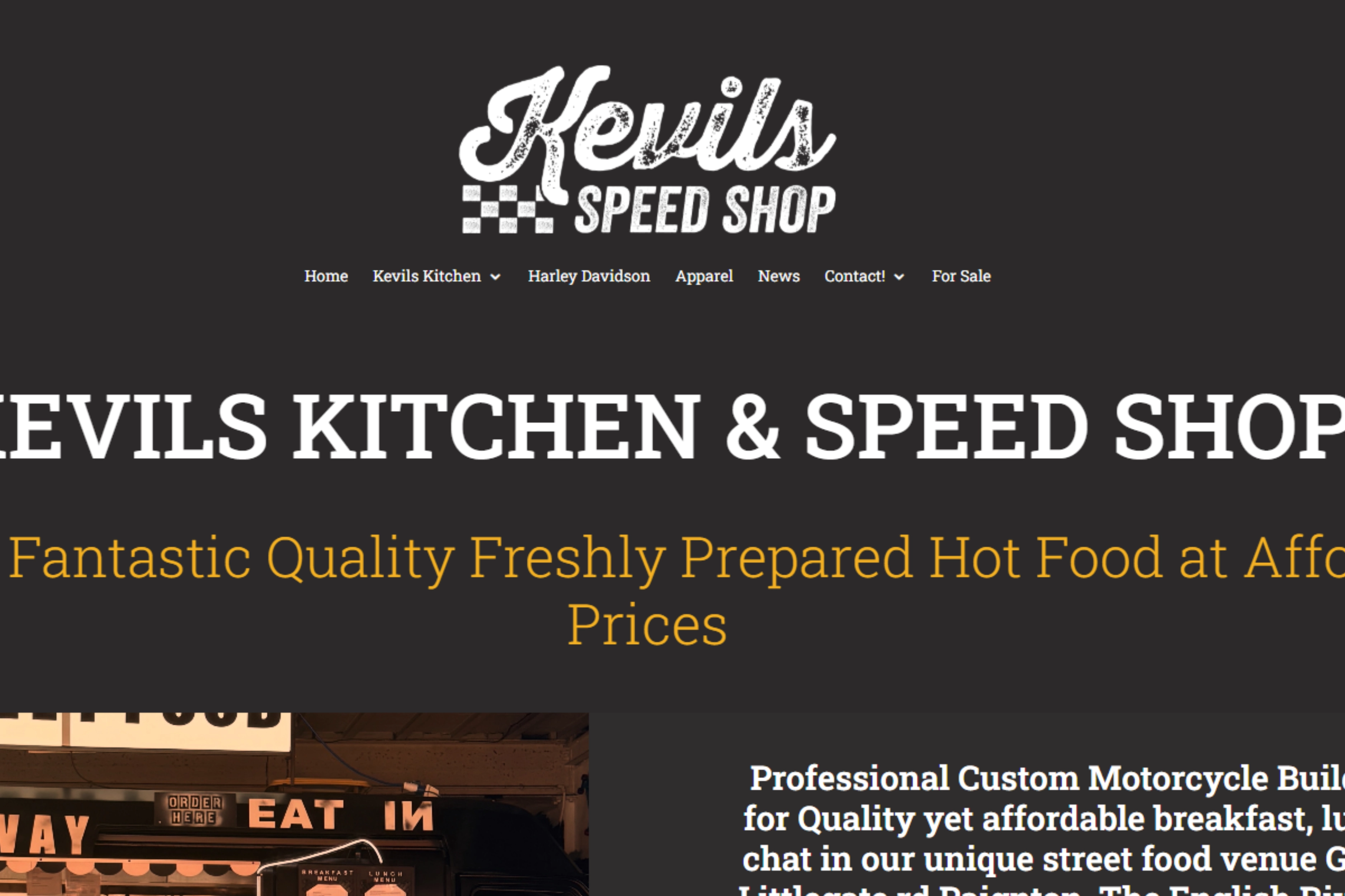 Kevil's Kitchen website screenshot