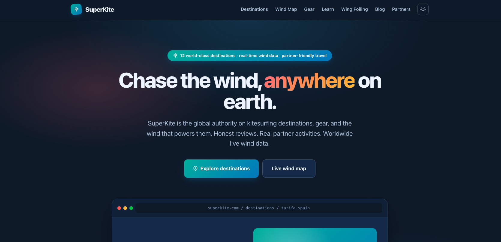 Screenshot of Superkite.com