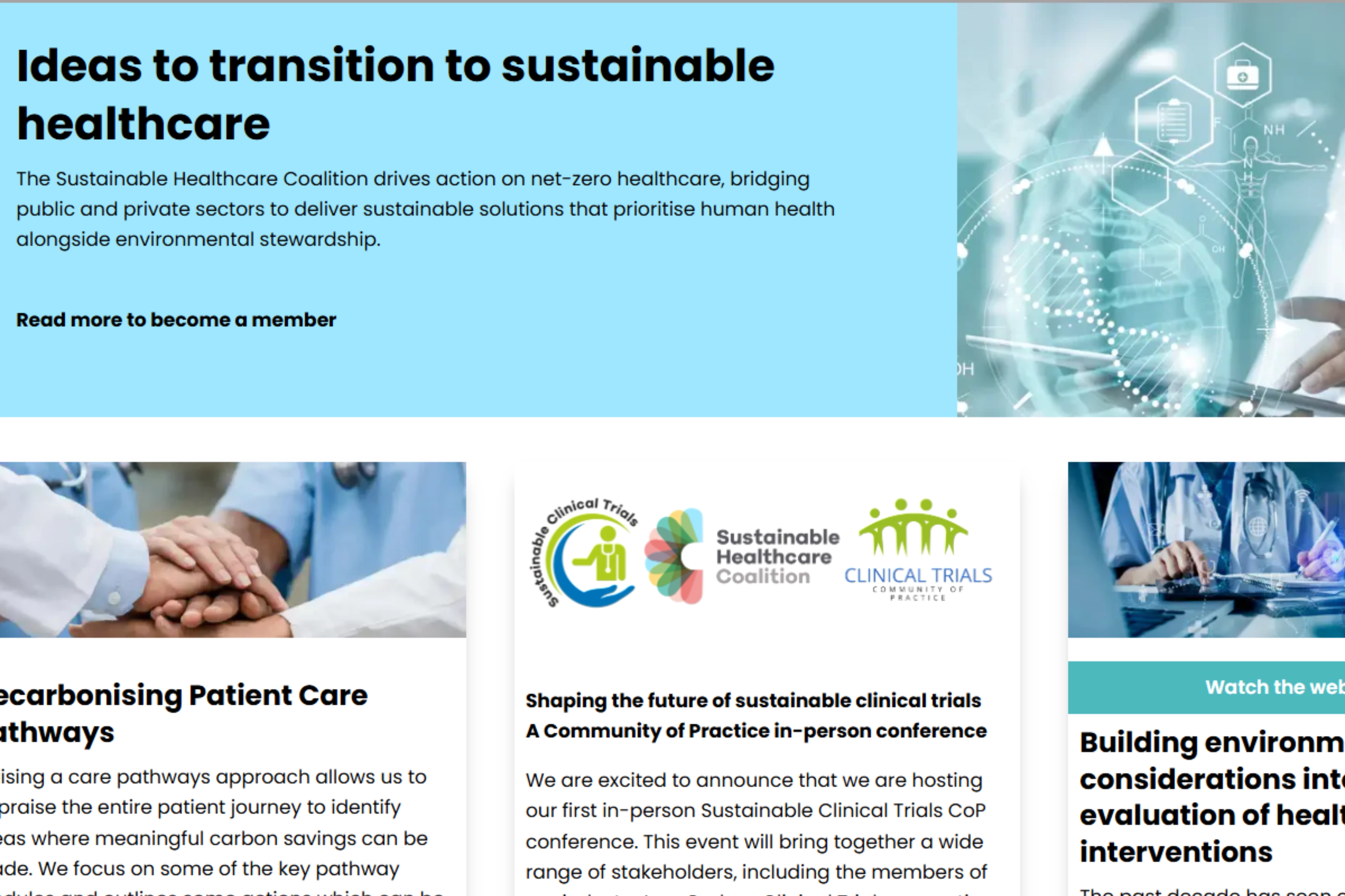 Sustainable Healthcare Coalition website screenshot