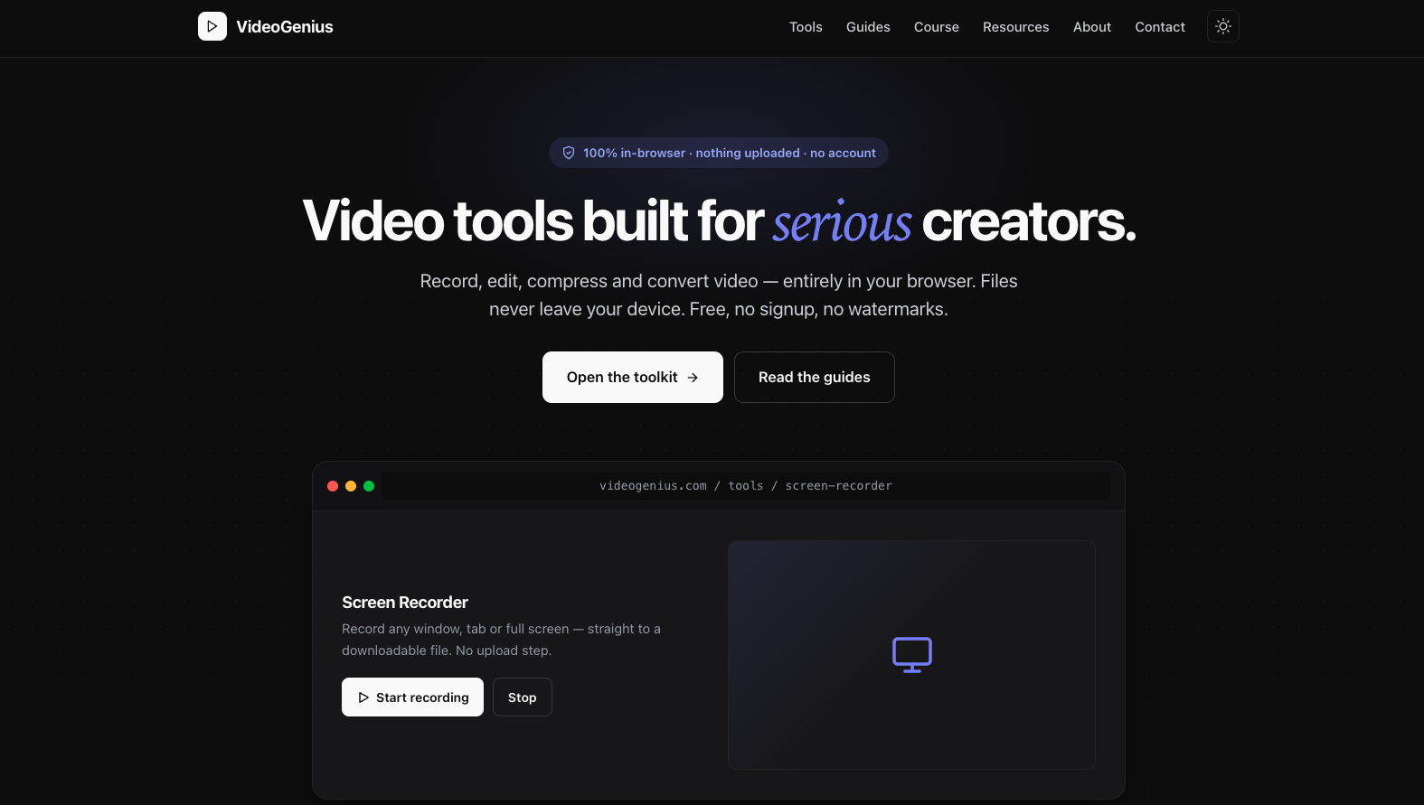 Screenshot of videogenius.com